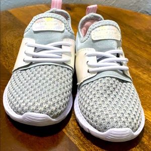 Nautica sage and pink sneakers for girls